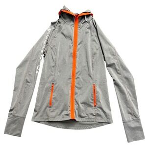 Noble Equine Men Gray Orange Full Zip Hoodie Cascade Horse Shows Champion Jacket